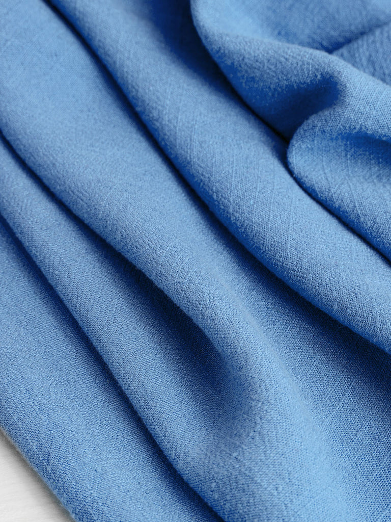 Viscose Lin Texturé - Bleu