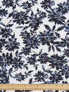 Daisy Print Stretch Viscose Twill Deadstock - Black + Blue + White | Core Fabrics