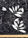 Floral Print Stretch Viscose Twill Deadstock - White + Black  | Core Fabrics