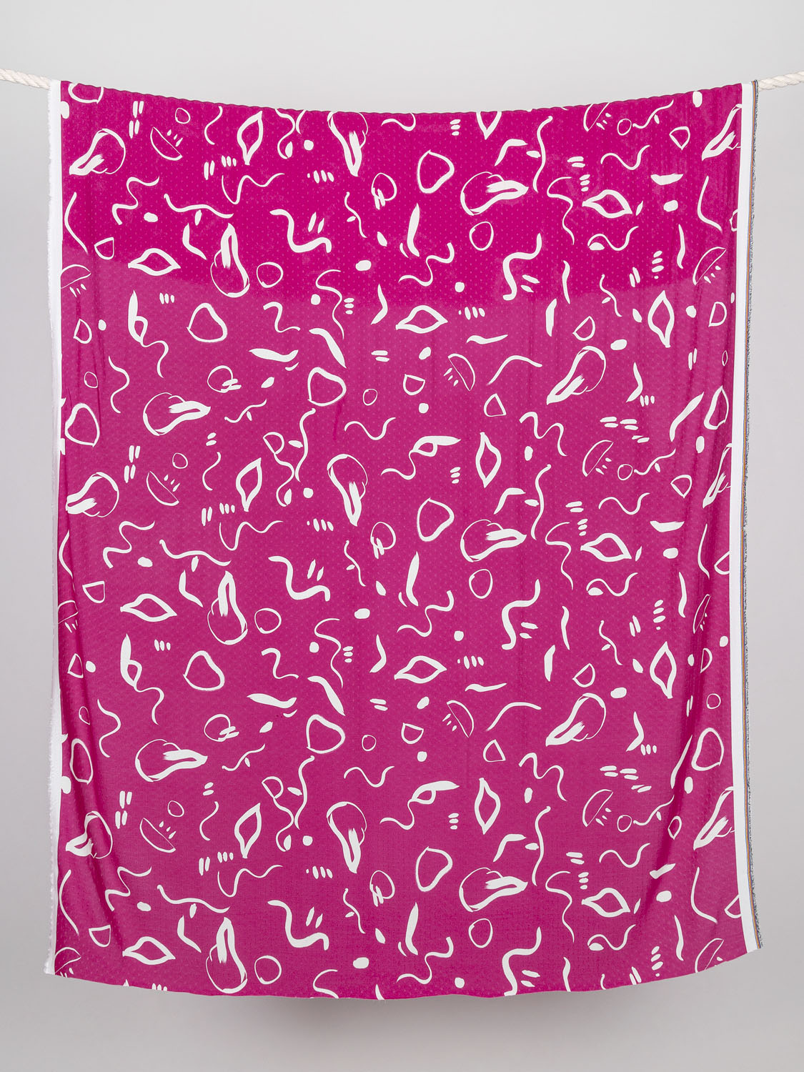 Abstract Viscose Crepe - Raspberry + Cream | Core Fabrics