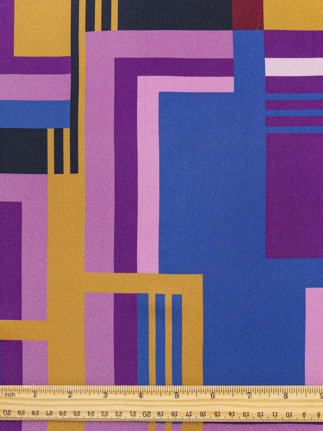 Deconstructed Plaid Print Viscose - Purple + Pink + Gold | Core Fabrics