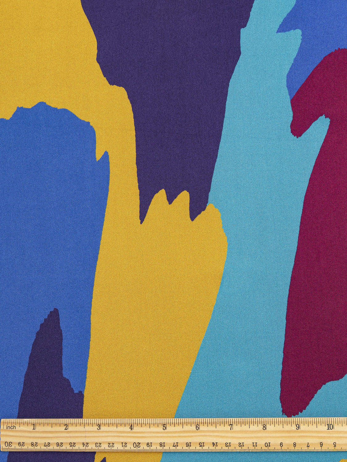 Large Scale Camo Print Viscose - Turquoise + Gold + Burgundy – Core Fabrics