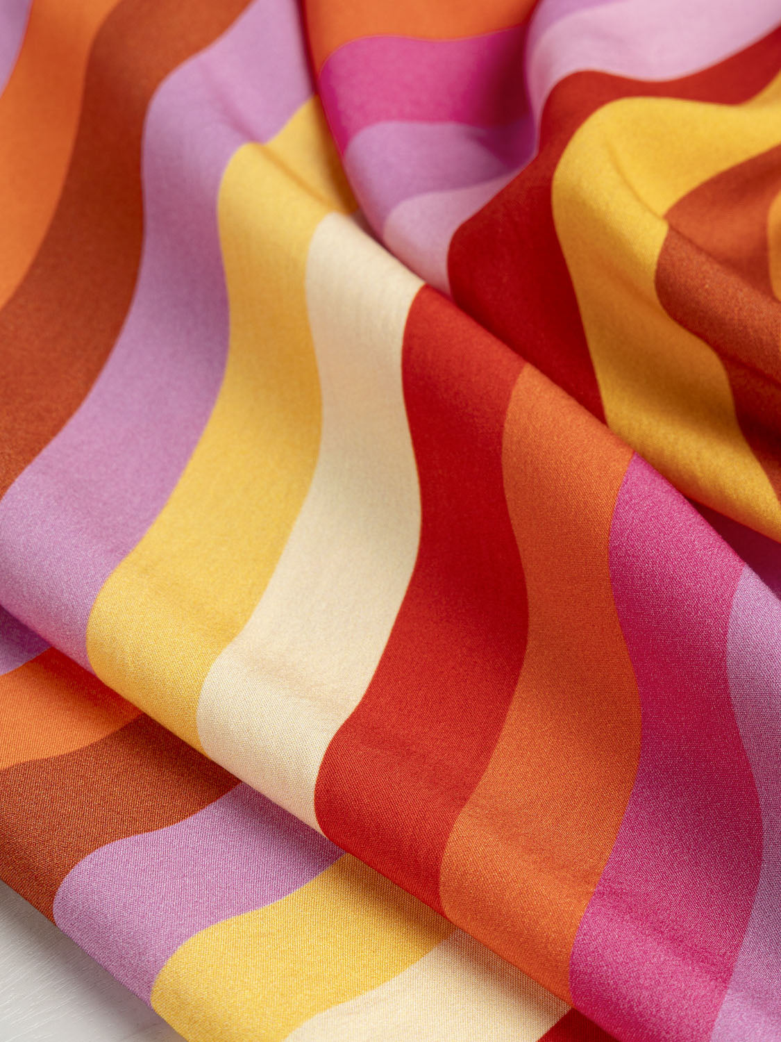 Retro Vertical Stripe Viscose - Warm Tones | Core Fabrics