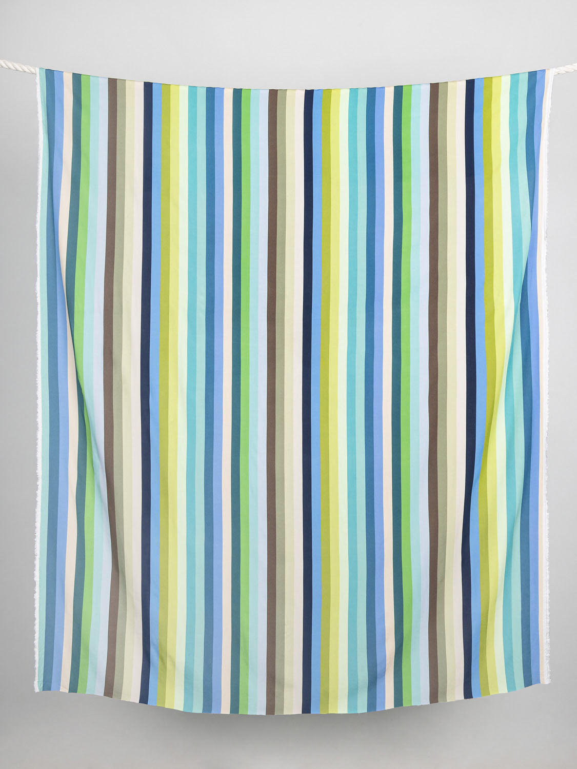 Retro Vertical Stripe Viscose - Cool Tones | Core Fabrics