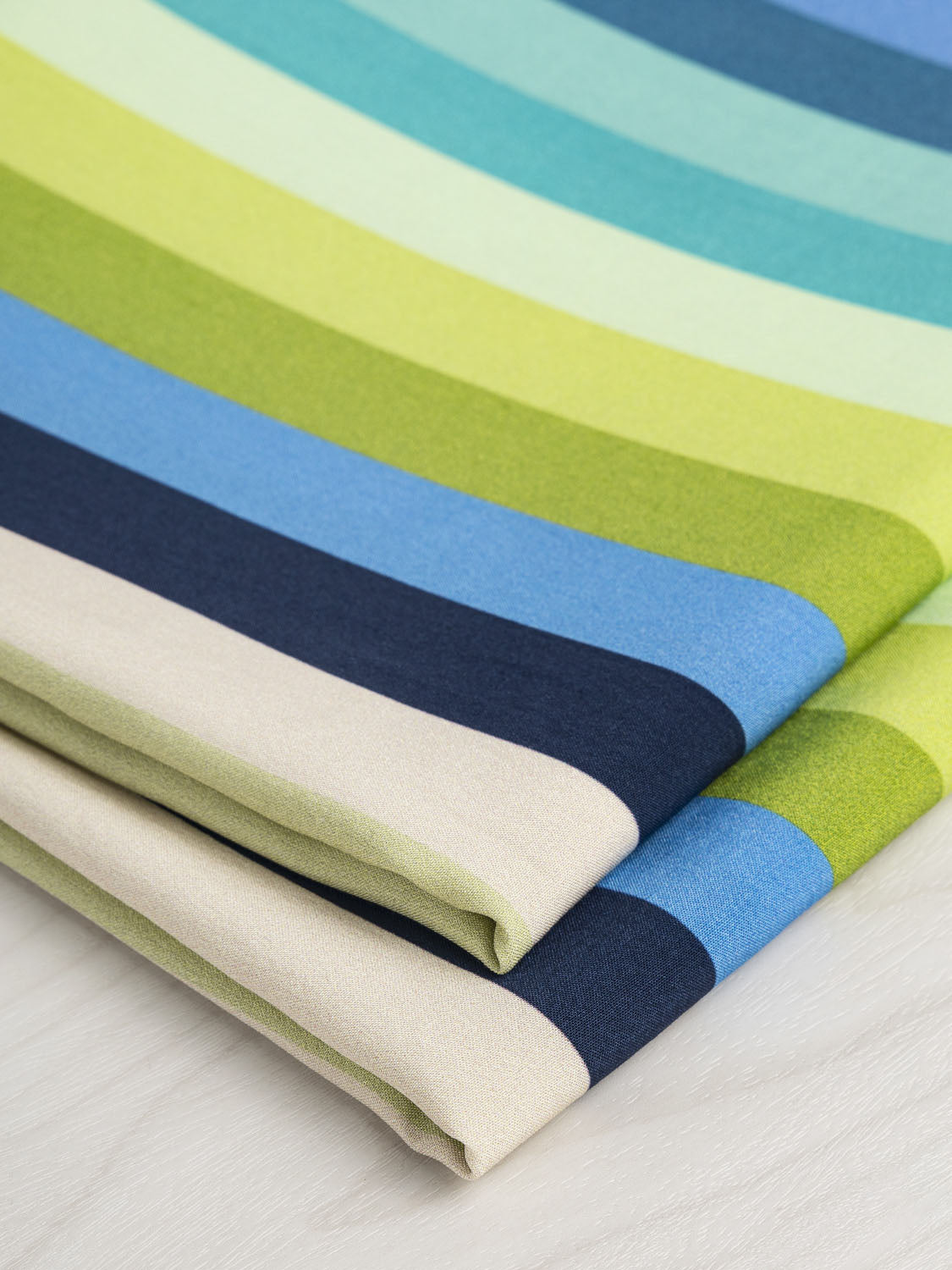 Retro Vertical Stripe Viscose - Cool Tones | Core Fabrics