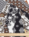 Print Patchwork Viscose Knit Print Designer Deadstock - Brown + Black + White | Core Fabrics