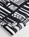 Graphic Shapes Viscose Knit Print Designer Deadstock - Grey + Black + Cream | Core Fabrics
