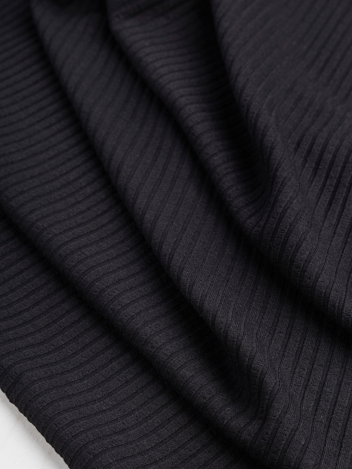 Wide Rib EcoVero Viscose Knit - Black