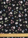 Watercolour Pastel Floral Print Viscose Deadstock - Black + Multi | Core Fabrics