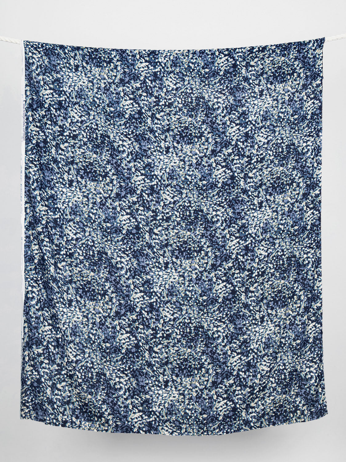 Abstract Dotted Viscose Deadstock - Navy + Periwinkle + Cream | Core Fabrics