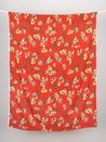 Rose Print Viscose Crepe Deadstock - Crimson + Gold + Sky | Core Fabrics