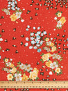 Rose Print Viscose Crepe Deadstock - Crimson + Gold + Sky | Core Fabrics