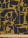 Abstract Geo Viscose Twill - Gold + Black | Core Fabrics