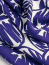 Large Floral Scribble Viscose Twill - Cobalt Blue + Cream | Core Fabrics