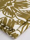 Large Floral Scribble Viscose Twill - Golden Olive + Cream | Core Fabrics