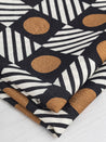 Op Art Geo Print Viscose Dobby - Charcoal + Cream + Tan | Core Fabrics
