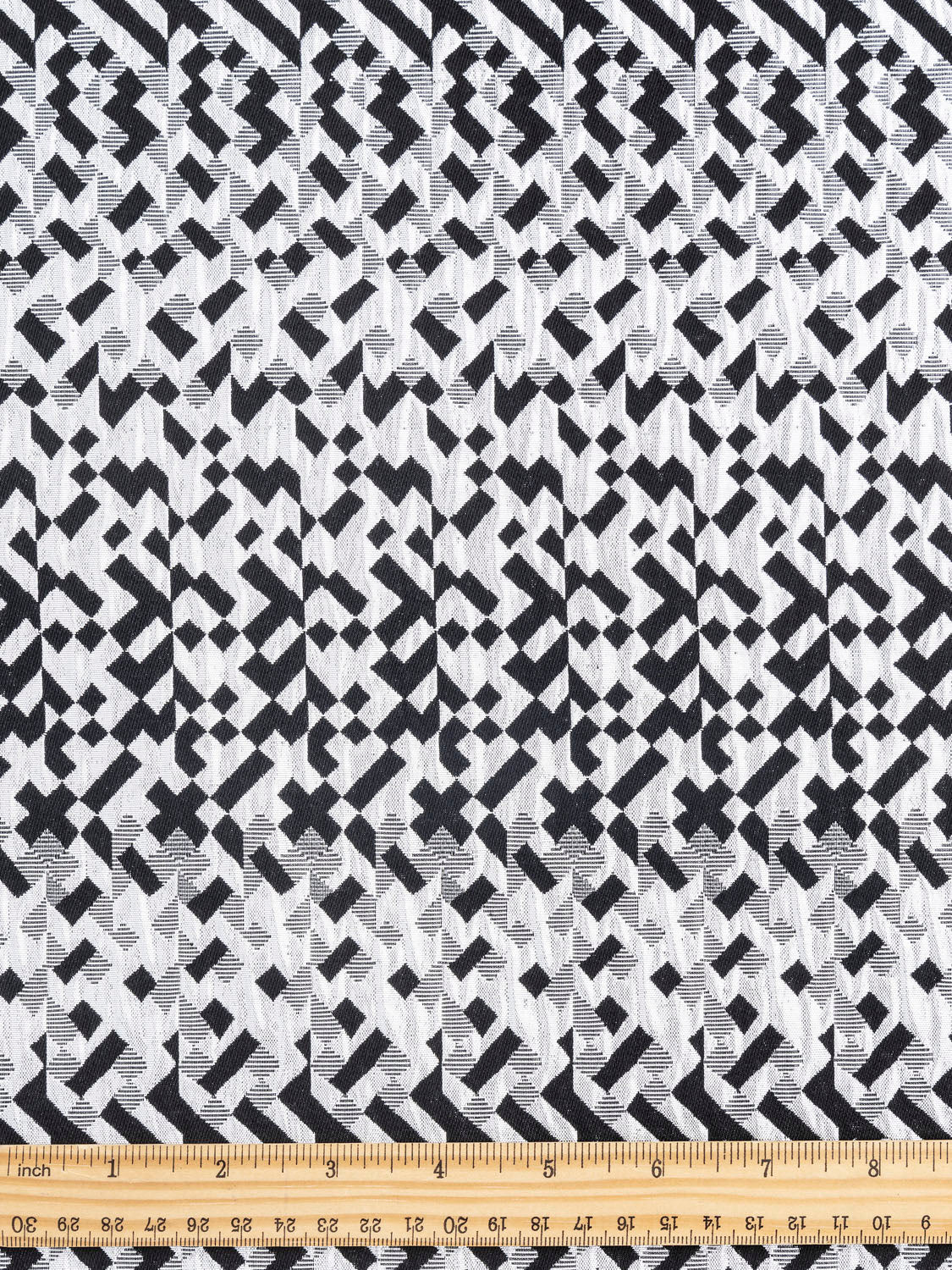 Metallic Geo Squares Jacquard - Silver + Black | Core Fabrics