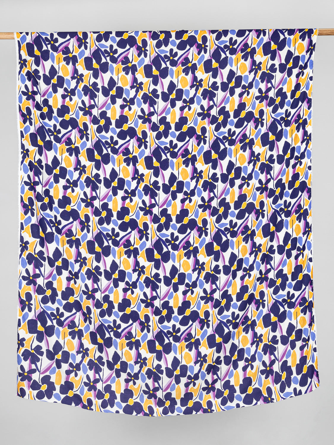 Floral Print Viscose Twill - Cream + Periwinkle + Clementine + Navy | Core Fabrics