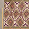 Viscose texturée à imprimé ornemental de palmiers en bordure - Olive + Aubergine + Avoine + Corail