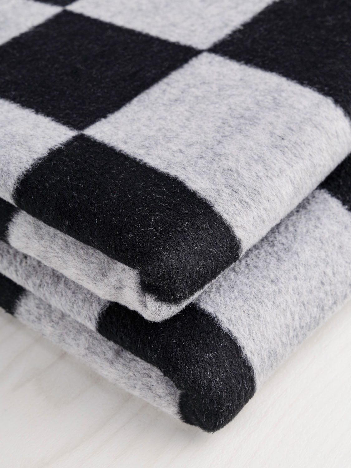 Checkerboard Coating Deadstock - Grey + Black | Core Fabrics