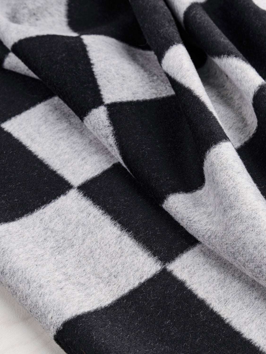 Checkerboard Coating Deadstock - Grey + Black | Core Fabrics