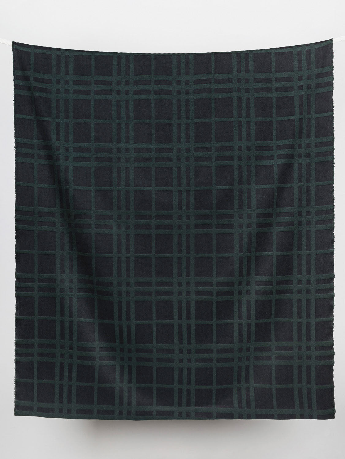 Plaid Melton Coating Deadstock - Forest Green + Black | Core Fabrics