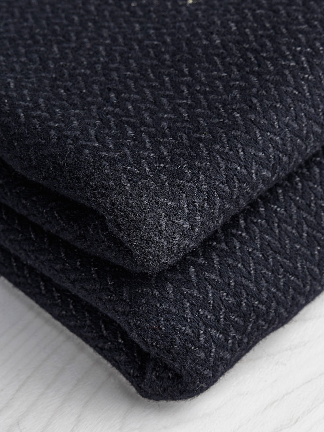 Italian Tweed Coating Deadstock - Black | Core Fabrics