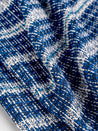 Striped Cotton Bouclé Coating Deadstock - True Blue + Black + Cream | Core Fabrics