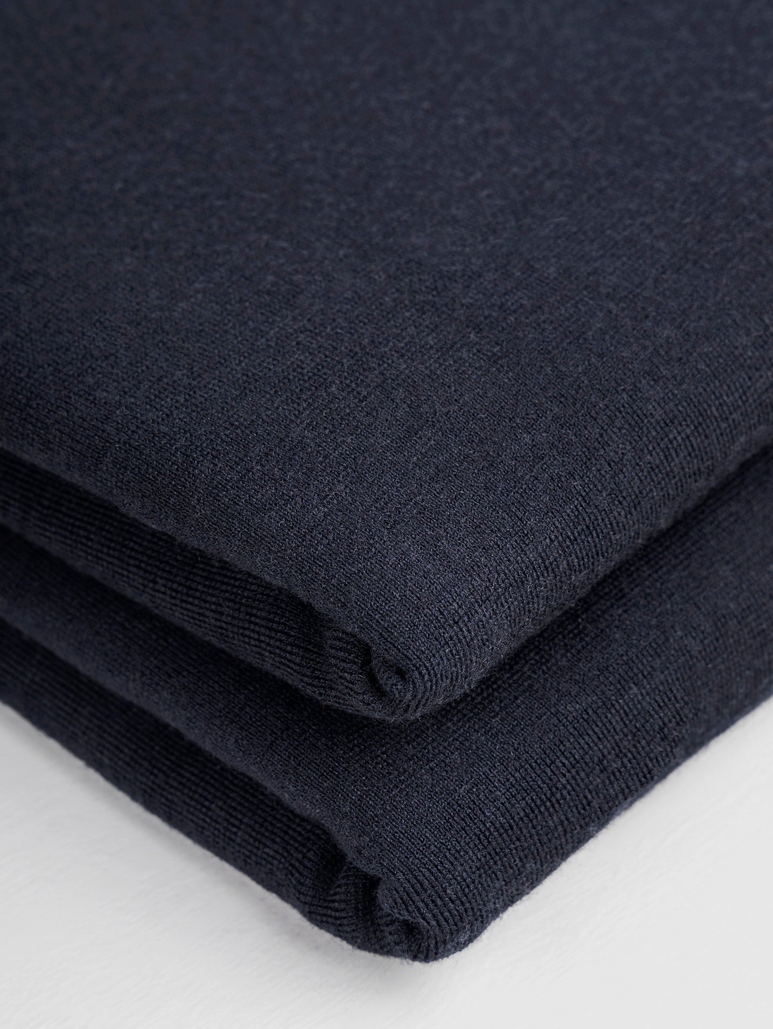 Midweight 100% Merino Wool Interlock Knit Deadstock - Dark Navy | Core Fabrics