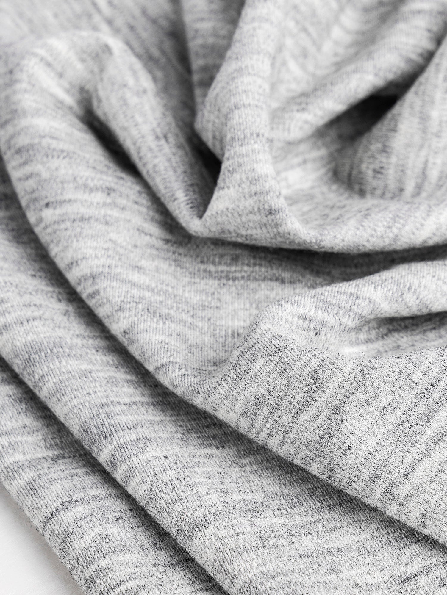 Midweight Merino Wool Blend Jersey Knit Deadstock - Heather Grey | Core Fabrics