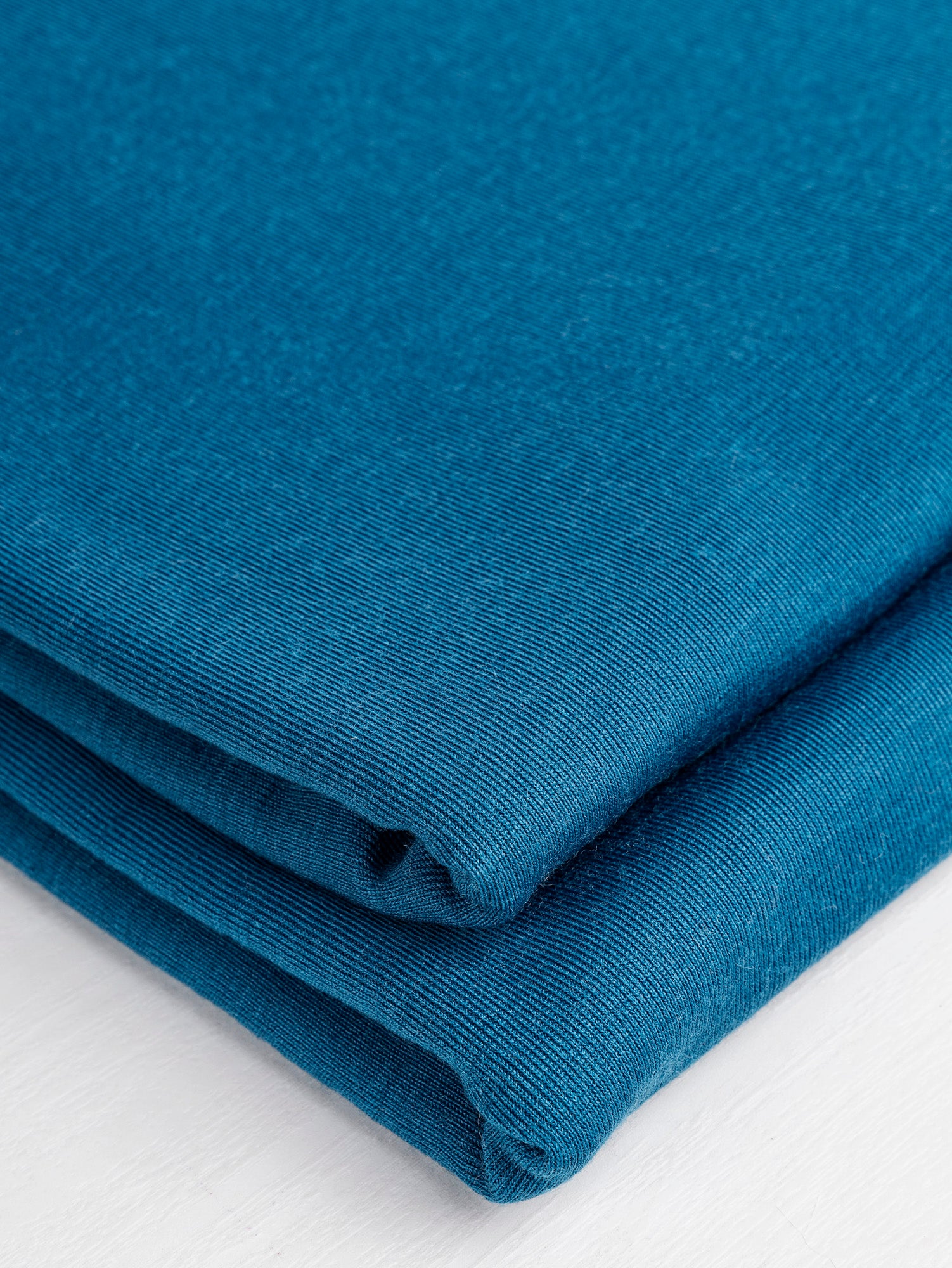 Lightweight 100% Merino Wool Jersey Knit Deadstock - Teal | Core Fabrics