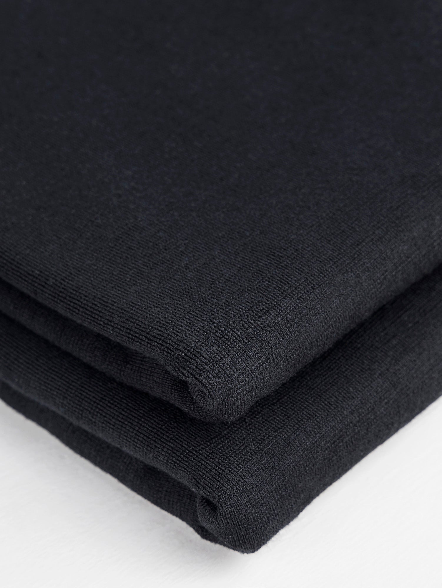 Midweight Merino Wool Blend Jersey Knit Deadstock - Black | Core Fabrics