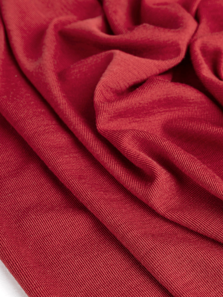 Tricot léger en jersey 100% laine mérinos fin de rouleau - Rouge piment
