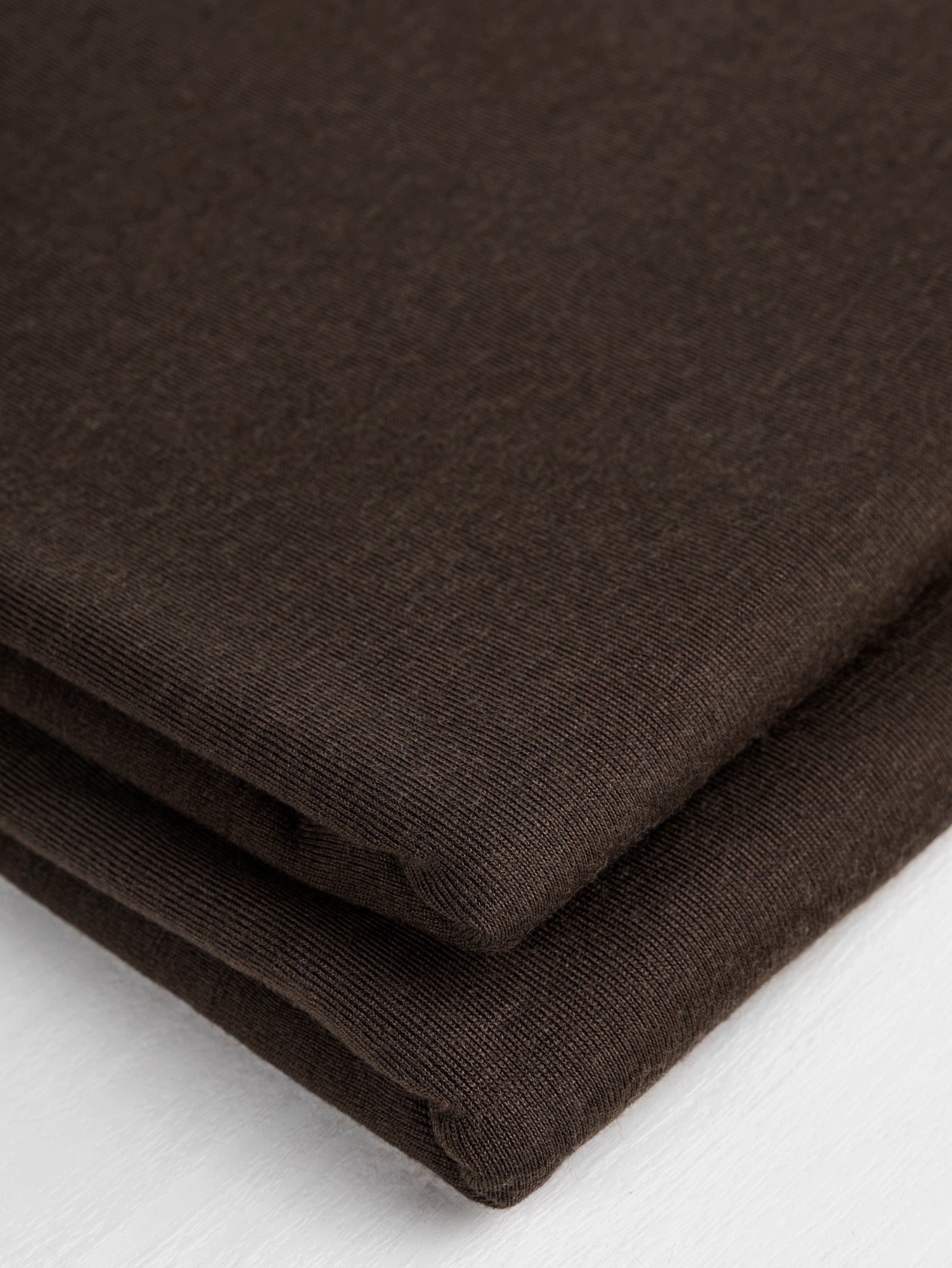 Lightweight 100% Merino Wool Jersey Knit Deadstock - Espresso | Core Fabrics