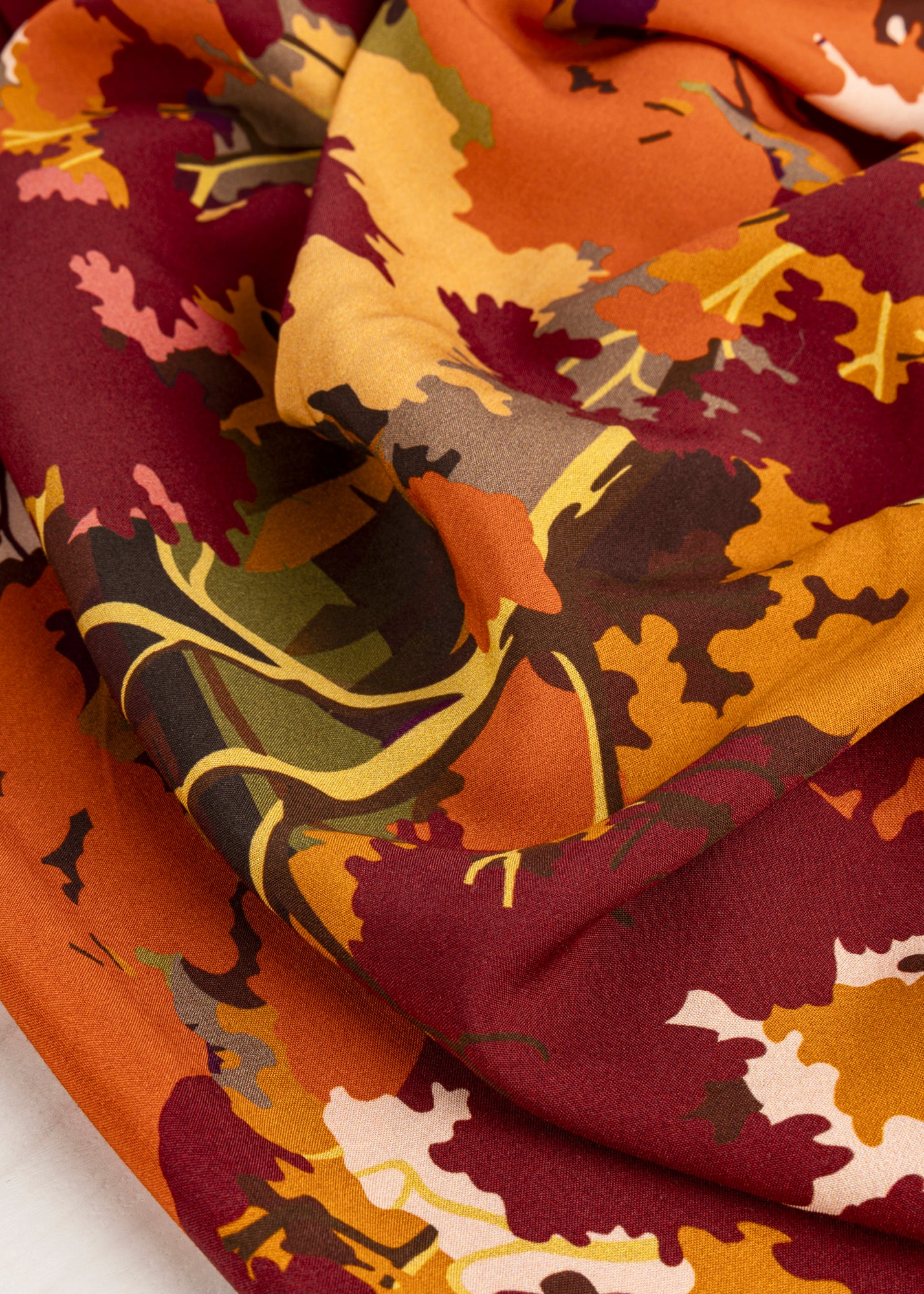 Fall Forest Viscose Print - Warm Tones | Core Fabrics