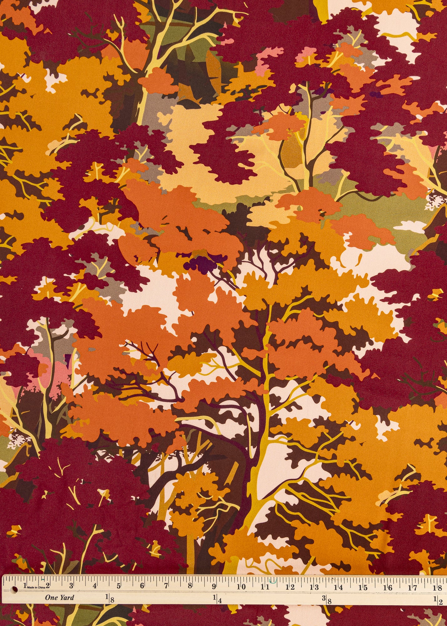 Fall Forest Viscose Print - Warm Tones | Core Fabrics