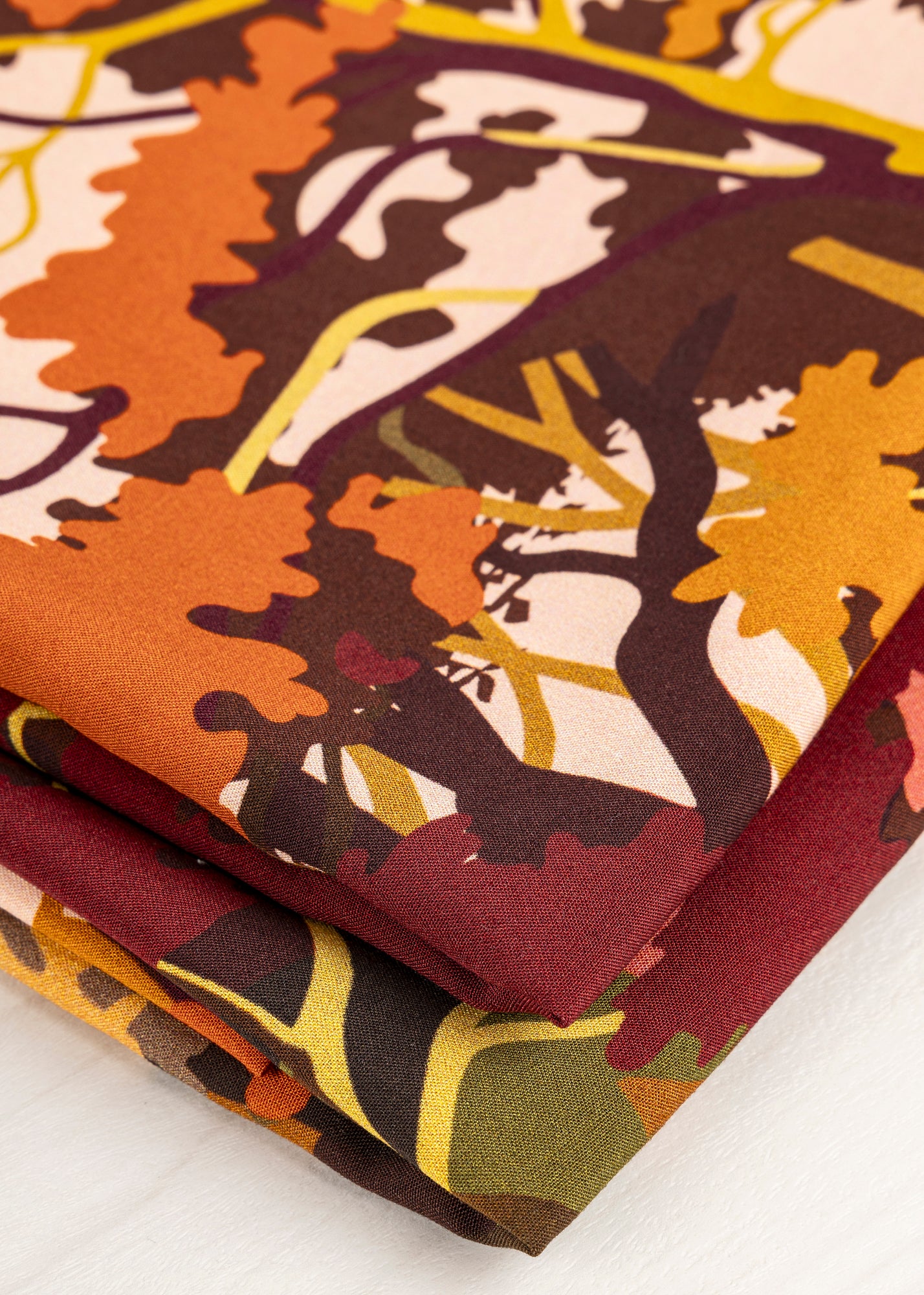 Fall Forest Viscose Print - Warm Tones | Core Fabrics