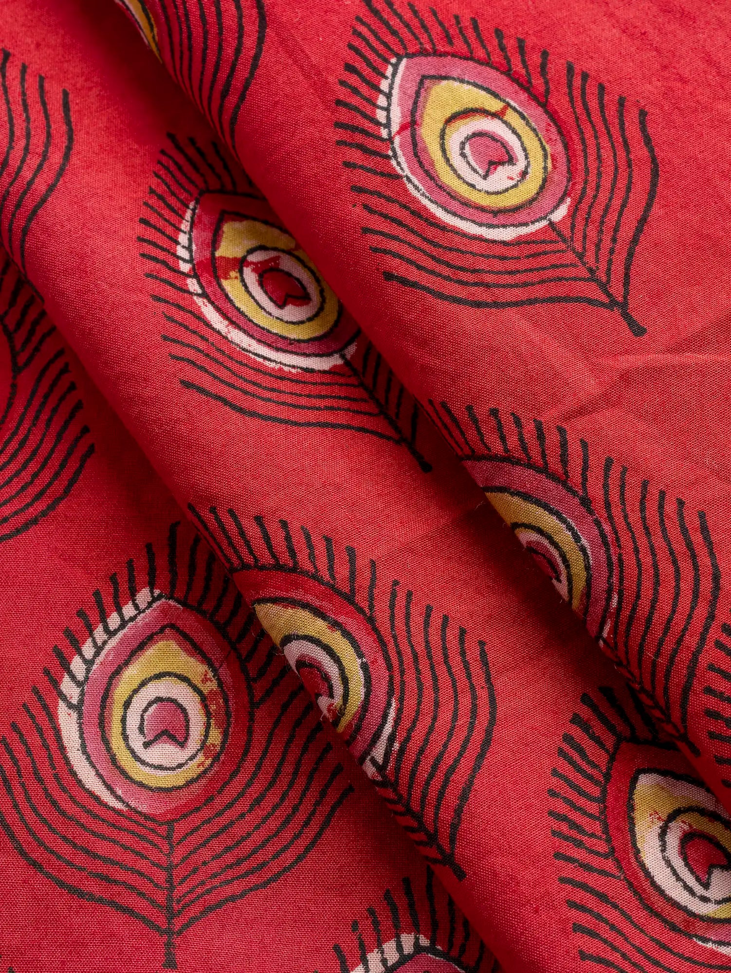 F-COT489-Feather-Block-Print-Cotton-Poplin-Cardinal-Chartreuse-and-Black-Core-Fabrics-fold.webp
