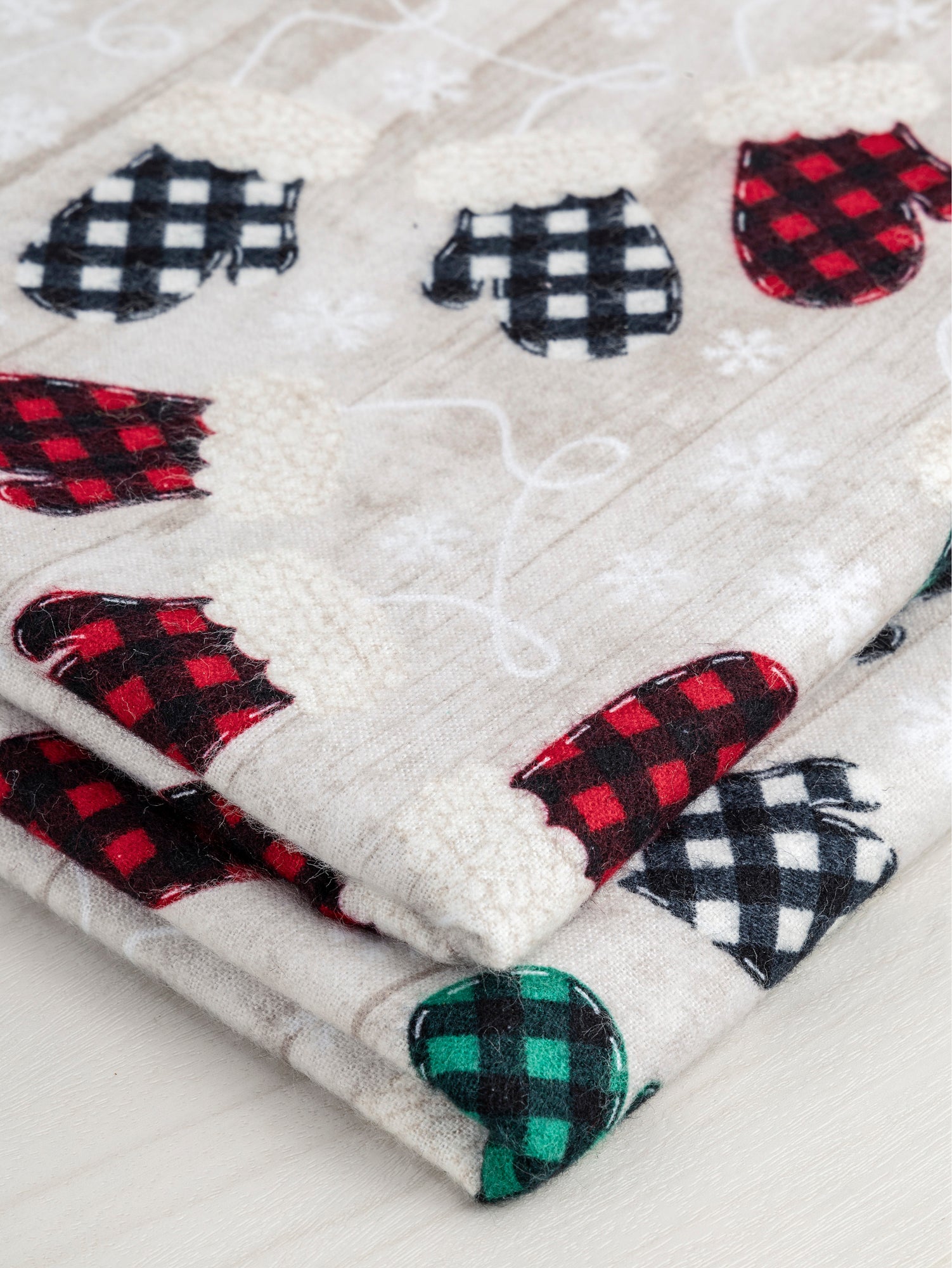 Festive Mitten Print Cotton Flannel Deadstock - Multicolour | Core Fabrics