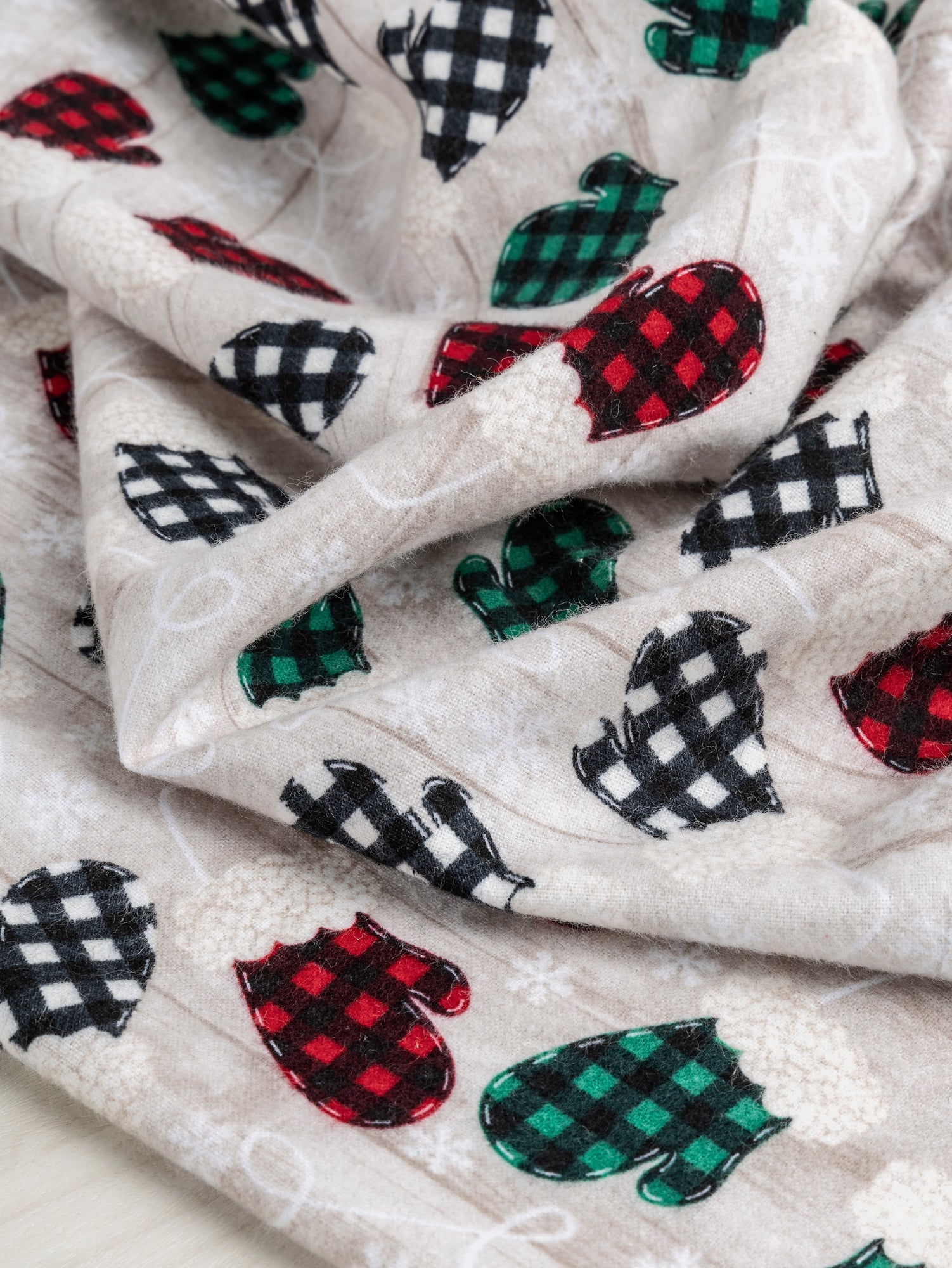 Festive Mitten Print Cotton Flannel Deadstock - Multicolour | Core Fabrics