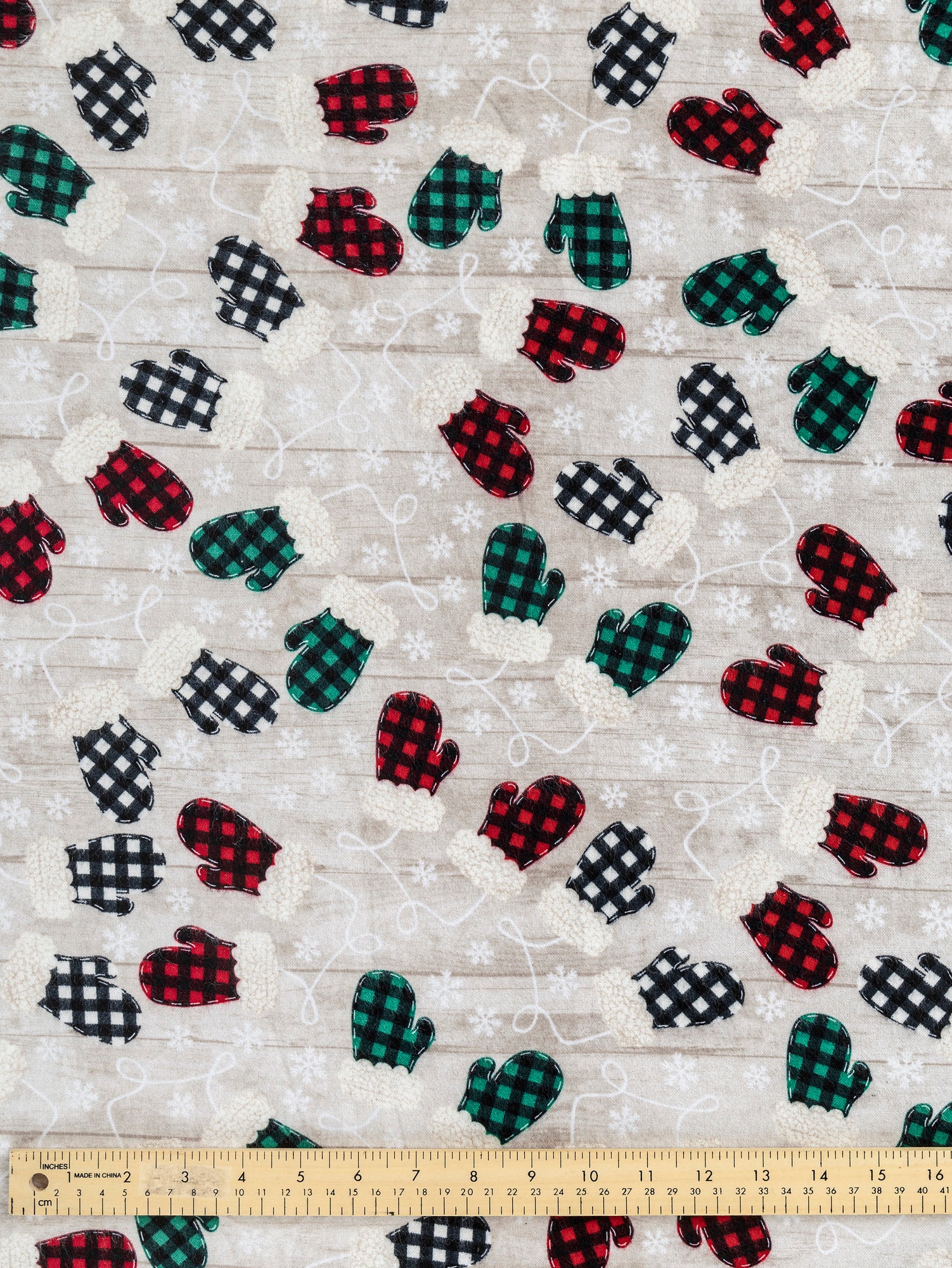 Festive Mitten Print Cotton Flannel Deadstock - Multicolour | Core Fabrics