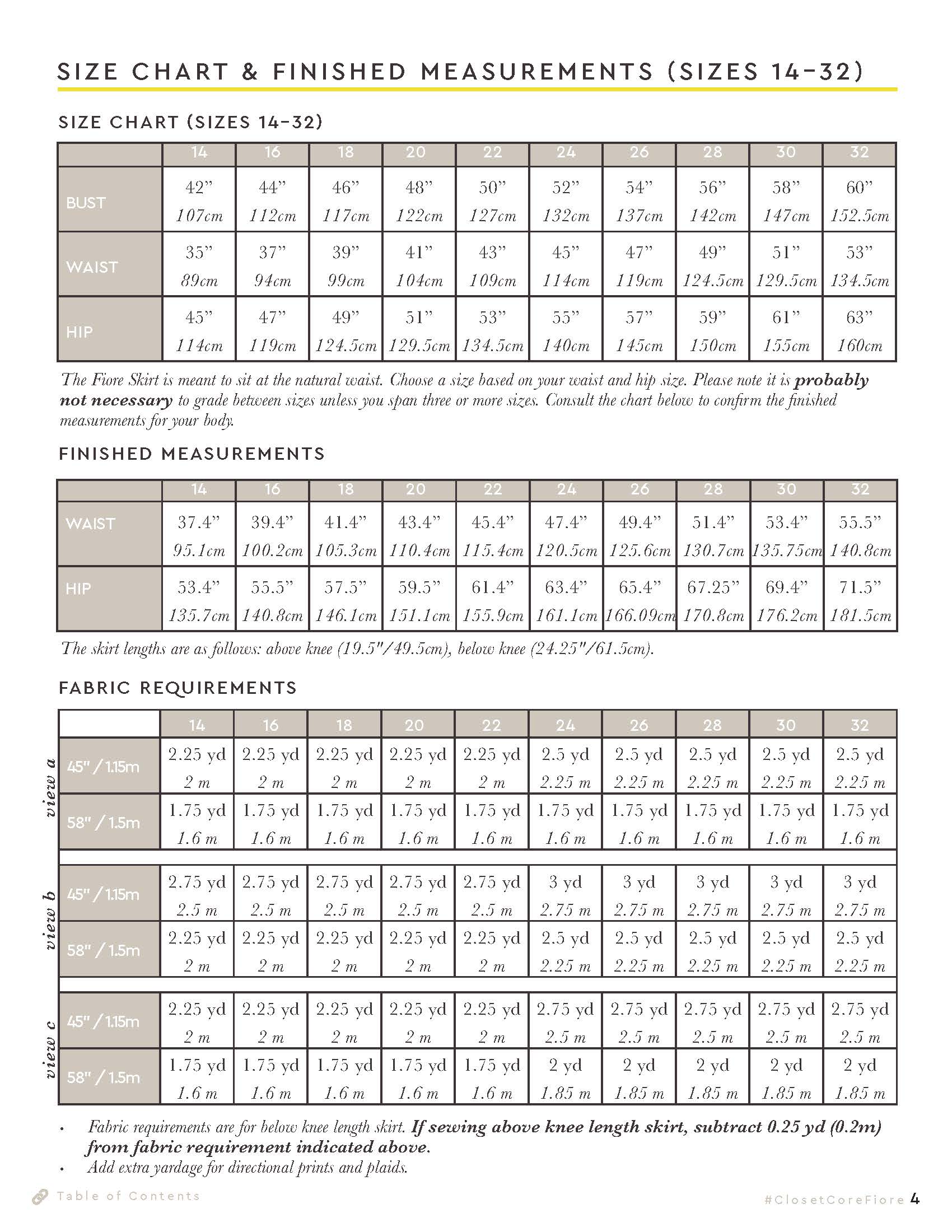 Fiore Skirt Pattern | Core Fabrics