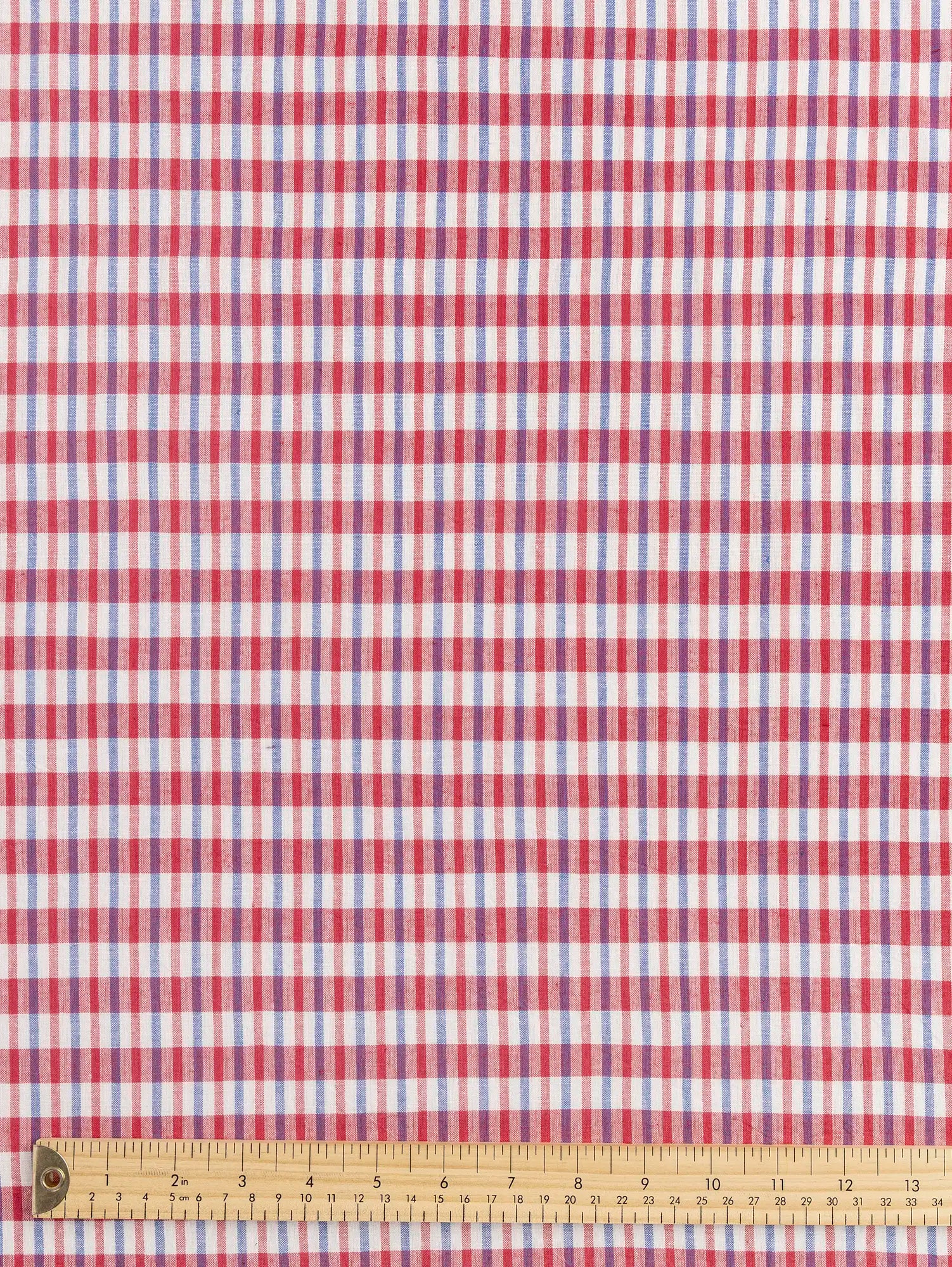 F-COT473-Firecracker-Artisanal-Check-Cotton-White-Red-and-Blue-Core-Fabrics-ruler.webp