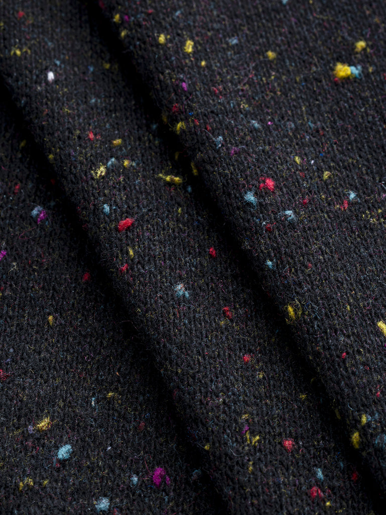 Tricot italien en laine et soie moucheté – Noir