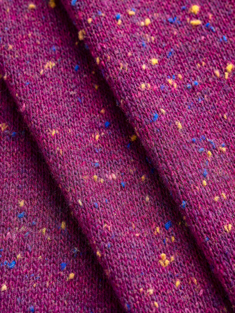 Tricot italien en laine et soie moucheté – Magenta