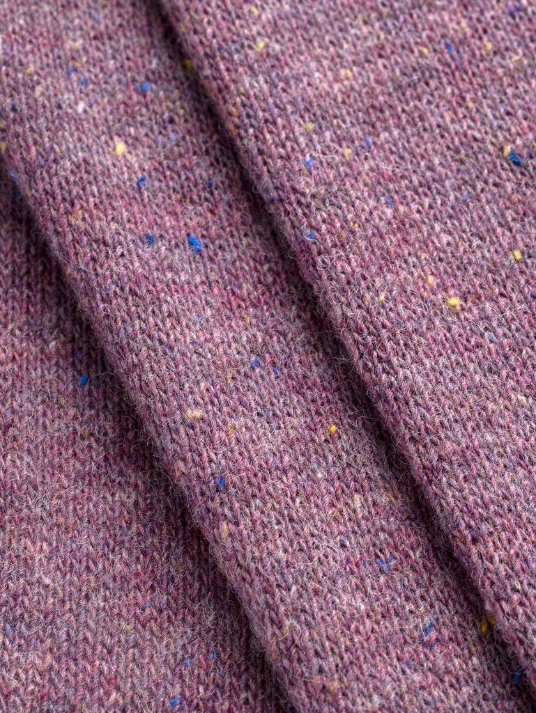 Tricot italien en laine et soie moucheté – Mauve