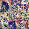 Viscose Ecovero texturée imprimé patchwork floral - Beurre + Cobalt + Vert