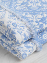 Floral Tile Quilted Jacquard with Batting - Cornflower + Cream | Core Fabrics