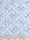 Floral Tile Quilted Jacquard with Batting - Cornflower + Cream | Core Fabrics