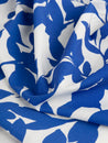 Foliage Silhouette Print Cotton Poplin - Cream + Cobalt | Core Fabrics